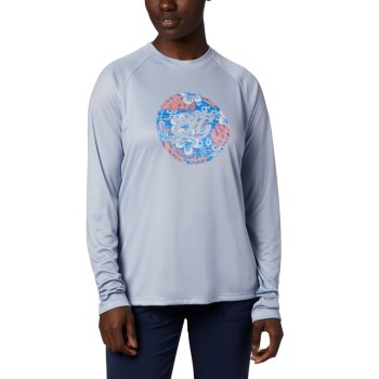 Columbia Sweater Dames, PFG Tidal Printed Medallion Long Sleeve Grijs Blauw, 72DBRSLFP